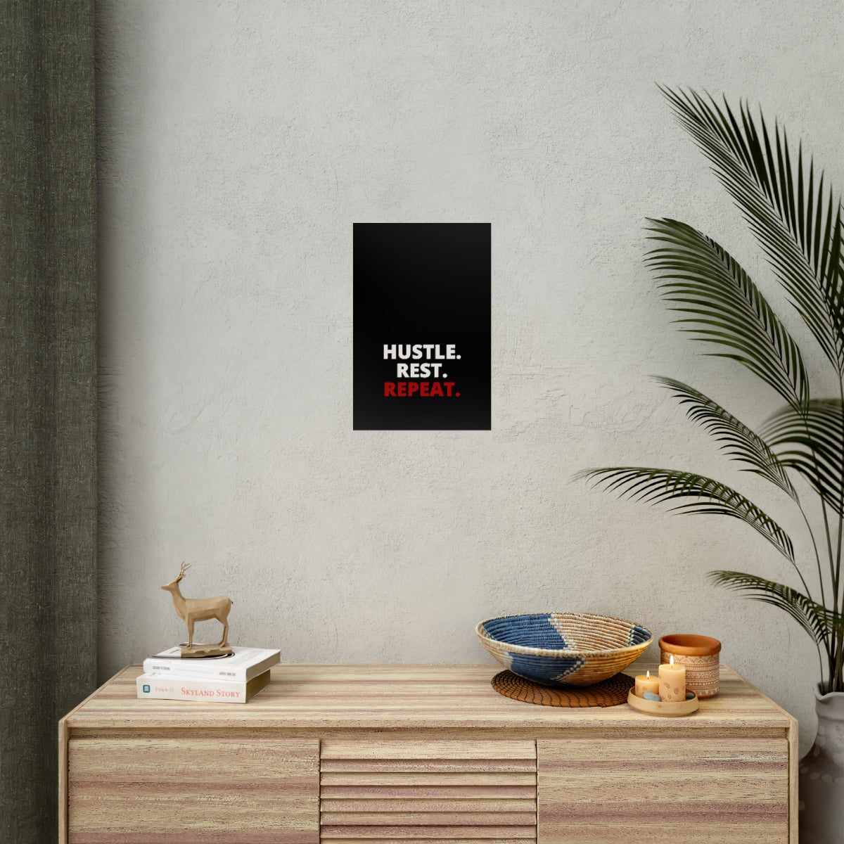 Hustle. Rest. Repeat. - Black - Poster