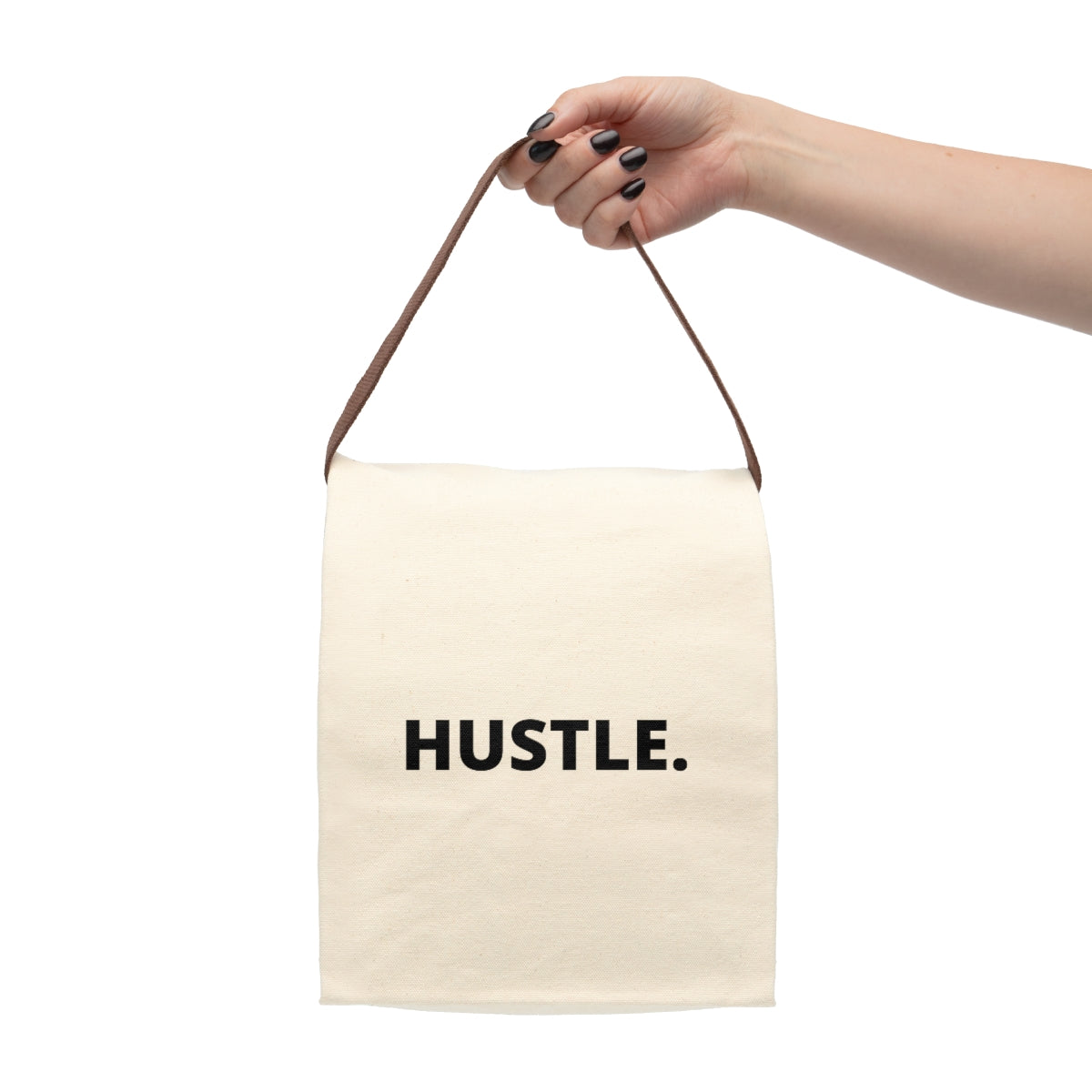 Hustle Canvas Lunch Bag With Strap