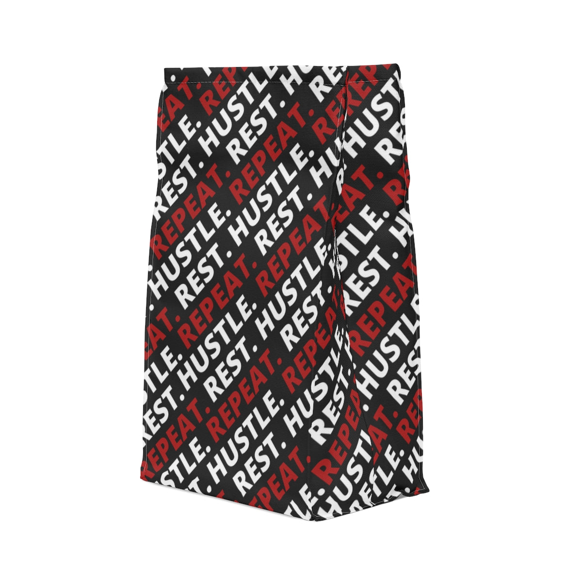 Hustle. Rest. Repeat. Polyester Lunch Bag - Black