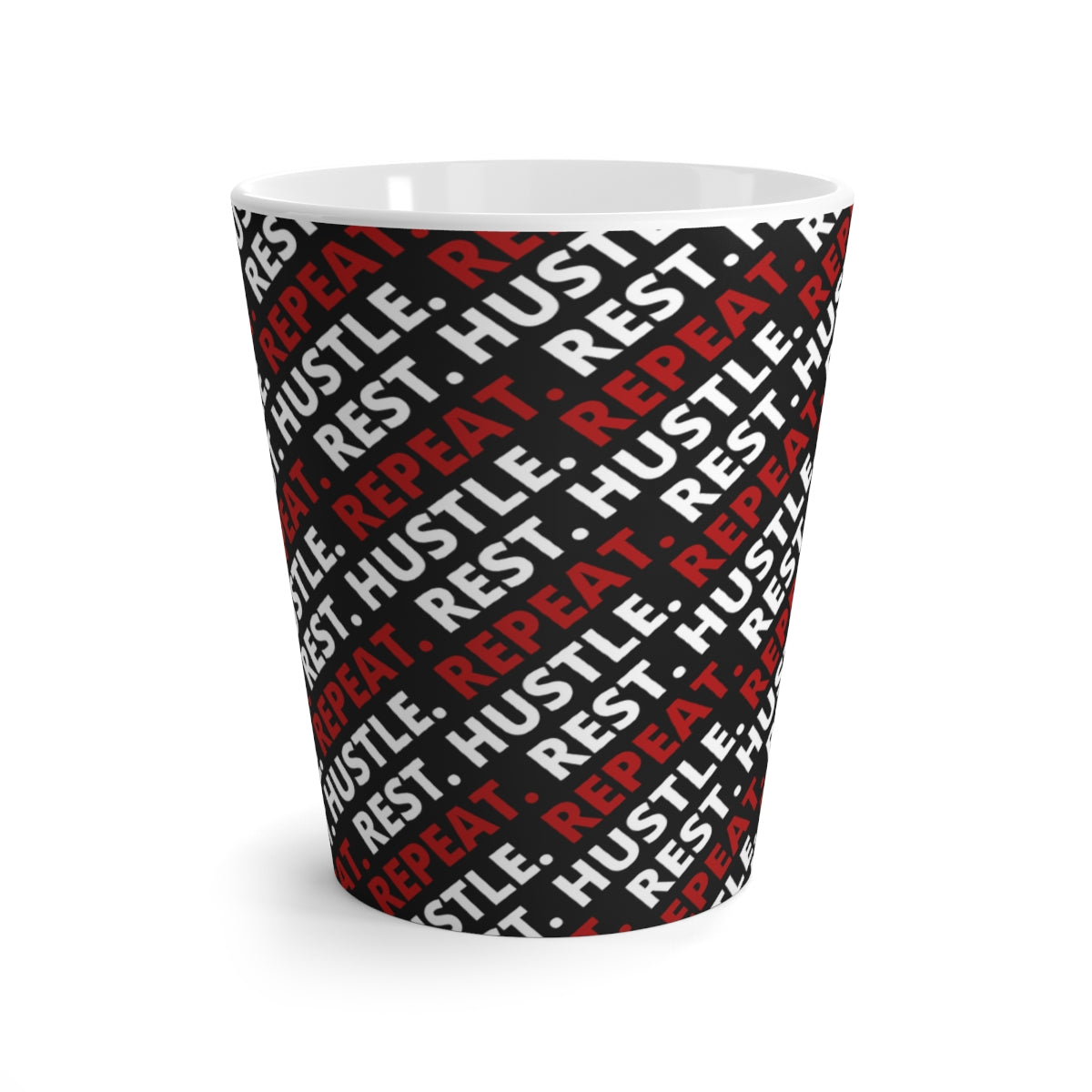 Hustle. Rest. Repeat. Latte Mug - Black