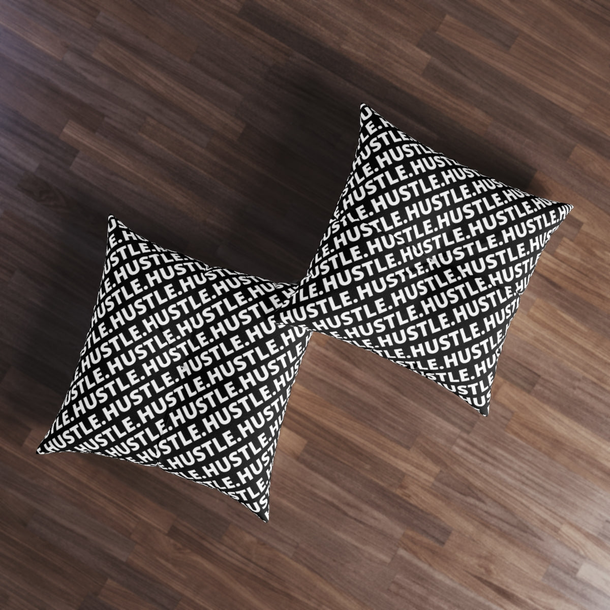 Hustle Tufted Floor Pillow, Square - Black