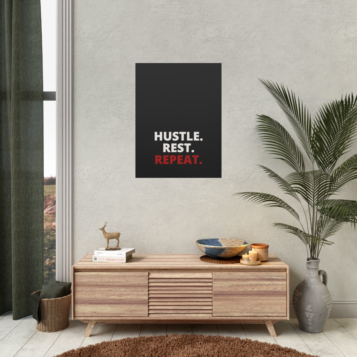 Hustle. Rest. Repeat. - Black - Poster