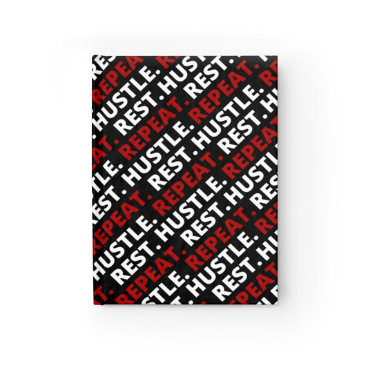 Hustle. Rest. Repeat. - Journal - Black - Ruled Line