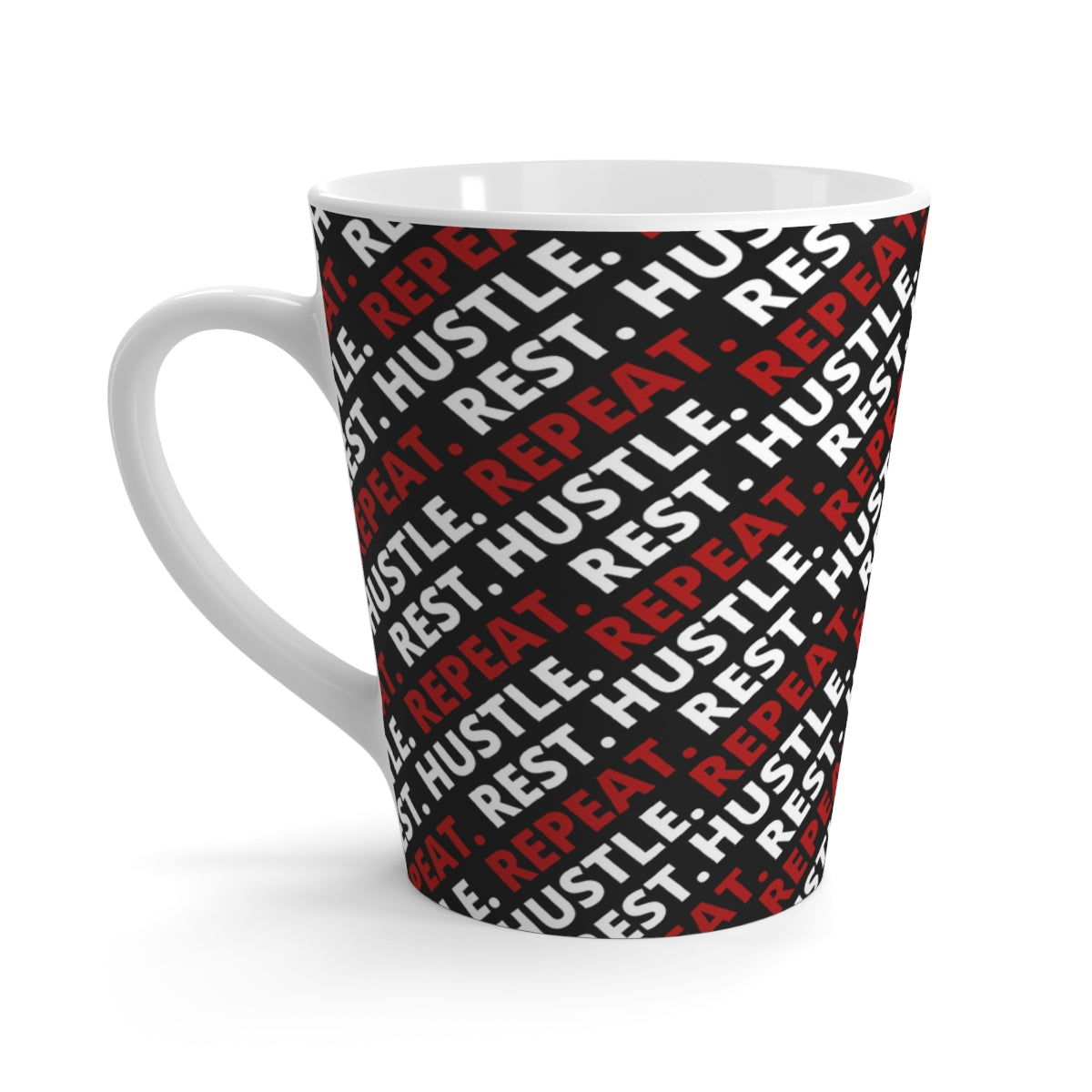 Hustle. Rest. Repeat. Latte Mug - Black