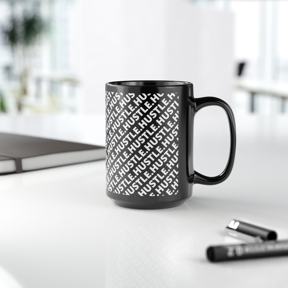 Hustle Black Mug, 15oz