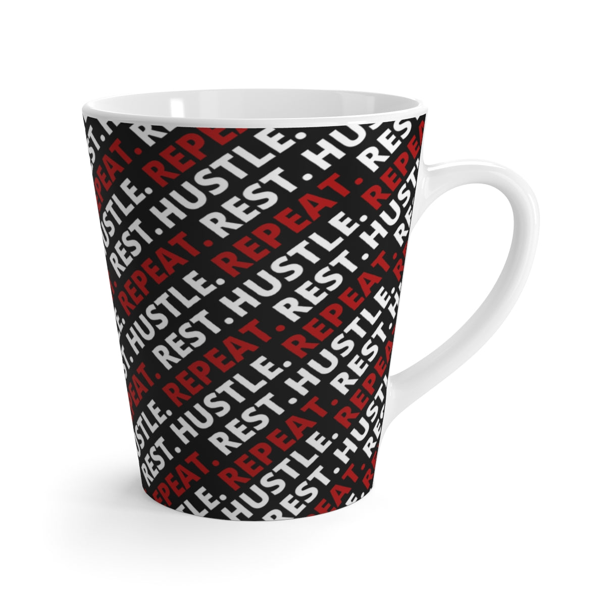 Hustle. Rest. Repeat. Latte Mug - Black