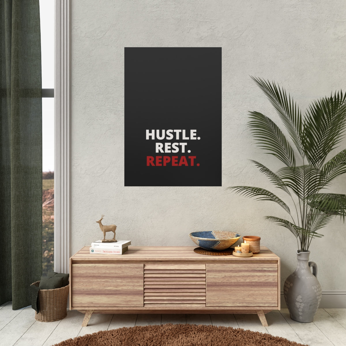 Hustle. Rest. Repeat. - Black - Poster