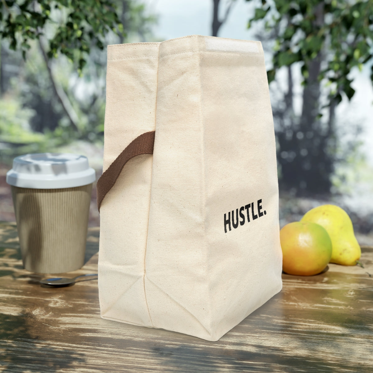 Hustle Canvas Lunch Bag With Strap